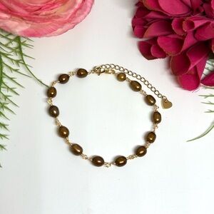 NEW⚜️Chocolate Freshwater Pearl Hand Wired Bracelet